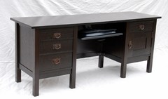 Voorhees Craftsman Workshops custom executive computer desk in ebonized oak